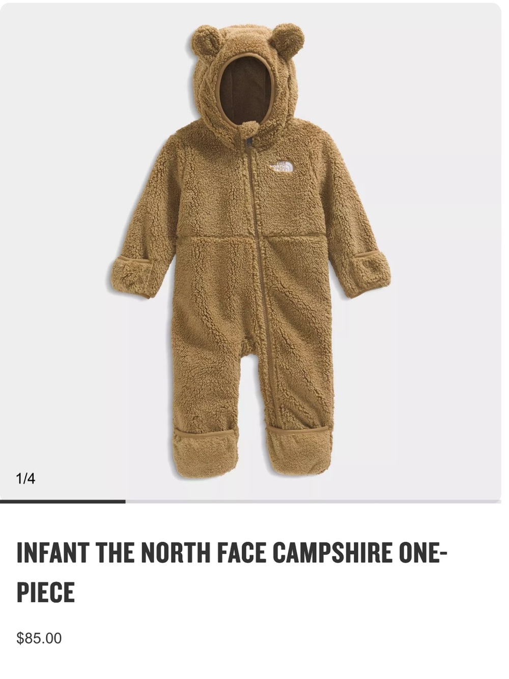 The North Face Infant Sherpa One-Piece - Tan